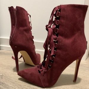 Red Suede Booties